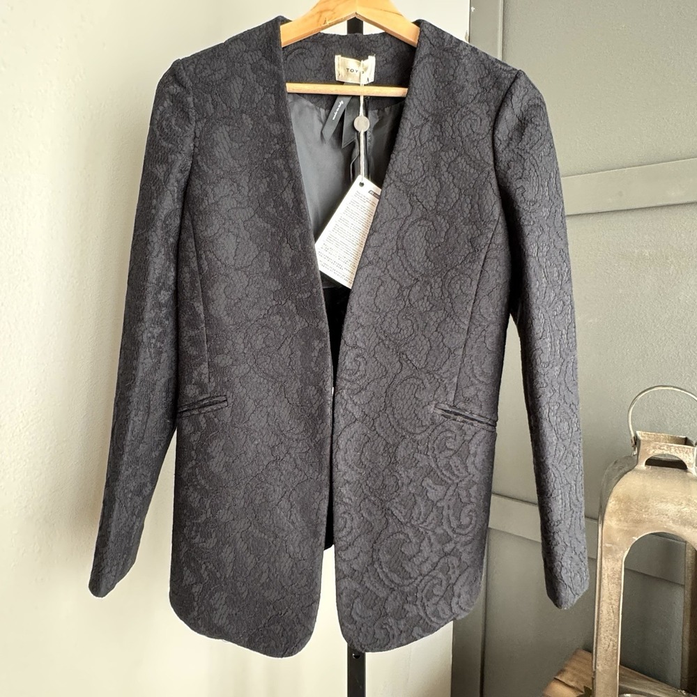New Toy G Italy Black Lace Jacket Tailored Blazer Size 6‎ US $406 - Picture 2 of 16